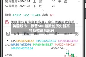 美国股市：标普500指数创历史新高 特斯拉盘后飙升