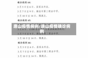唐山疫情病例/唐山疫情确诊病例