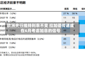 欧洲央行维持利率不变 拉加德传递或在6月考虑加息的信号