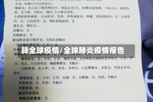肺全球疫情/全球肺炎疫情报告