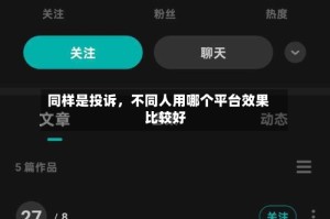 同样是投诉，不同人用哪个平台效果比较好