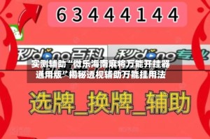 实测辅助“微乐海南麻将万能开挂器通用版”揭秘透视辅助万能挂用法