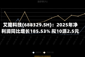 艾隆科技(688329.SH)：2025年净利润同比增长185.53% 拟10派2.5元