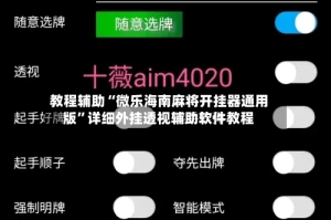 教程辅助“微乐海南麻将开挂器通用版”详细外挂透视辅助软件教程