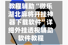 教程辅助“微乐湖北麻将开挂神器下载软件”详细外挂透视辅助软件教程