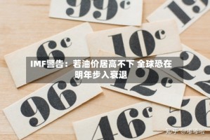 IMF警告：若油价居高不下 全球恐在明年步入衰退