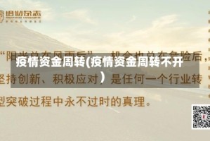 疫情资金周转(疫情资金周转不开)