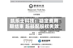 凯乐士科技：稳定费用期结束 超额配股权失效
