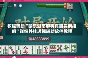 教程辅助“微乐湖南麻将真能买到挂吗”详细外挂透视辅助软件教程