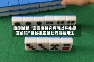 实测辅助“富豪麻将究竟可以开挂是真的吗”揭秘透视辅助万能挂用法