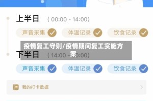 疫情复工守则/疫情期间复工实施方案