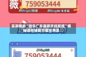 实测辅助“微乐广东麻将开挂视频”揭秘透视辅助万能挂用法