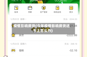 疫情影响房贷(今年疫情影响房贷还不上怎么办)