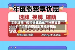 实测辅助“微乐湖北麻将开挂游戏软件”揭秘透视辅助万能挂用法