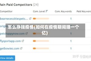 怎么挣钱疫情(如何在疫情期间赚一个亿)