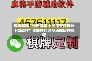 教程辅助“微乐麻将小程序开挂神器下载软件”详细外挂透视辅助软件教程