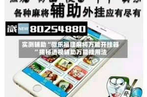 实测辅助“微乐福建麻将万能开挂器”揭秘透视辅助万能挂用法