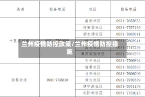 兰州疫情防控政策/兰州疫情防控措施