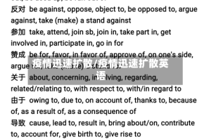 疫情迅速扩散/疫情迅速扩散英语