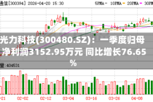 光力科技(300480.SZ)：一季度归母净利润3152.95万元 同比增长76.65%