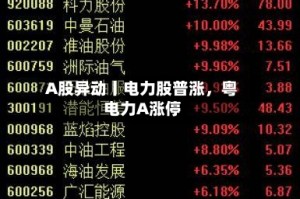 A股异动丨电力股普涨，粤电力A涨停