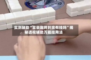 实测辅助“富豪麻将到底有挂吗”揭秘透视辅助万能挂用法