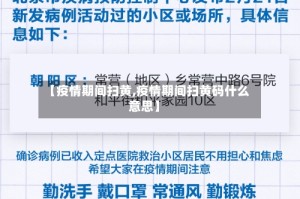 【疫情期间扫黄,疫情期间扫黄码什么意思】