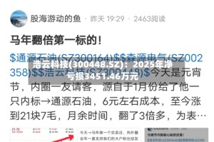 浩云科技(300448.SZ)：2025年净亏损3451.46万元
