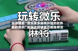 实测辅助“微乐家乡麻将开挂的软件真的假的”揭秘透视辅助万能挂用法