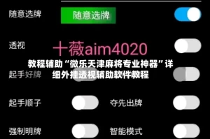 教程辅助“微乐天津麻将专业神器”详细外挂透视辅助软件教程