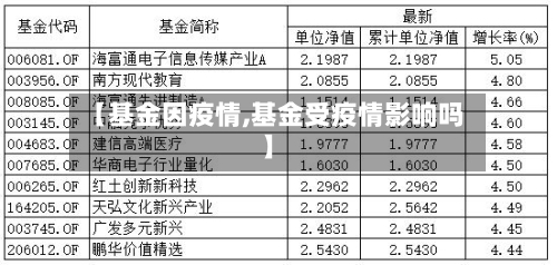 【基金因疫情,基金受疫情影响吗】-第1张图片