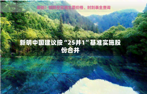 新明中国建议按“25并1”基准实施股份合并-第3张图片