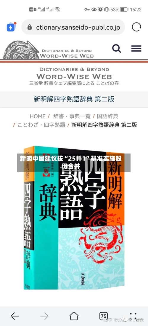 新明中国建议按“25并1	”基准实施股份合并-第2张图片