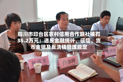 铜川市印台区农村信用合作联社被罚35.2万元：违反金融统计、征信	、货币金银及反洗钱管理规定-第1张图片