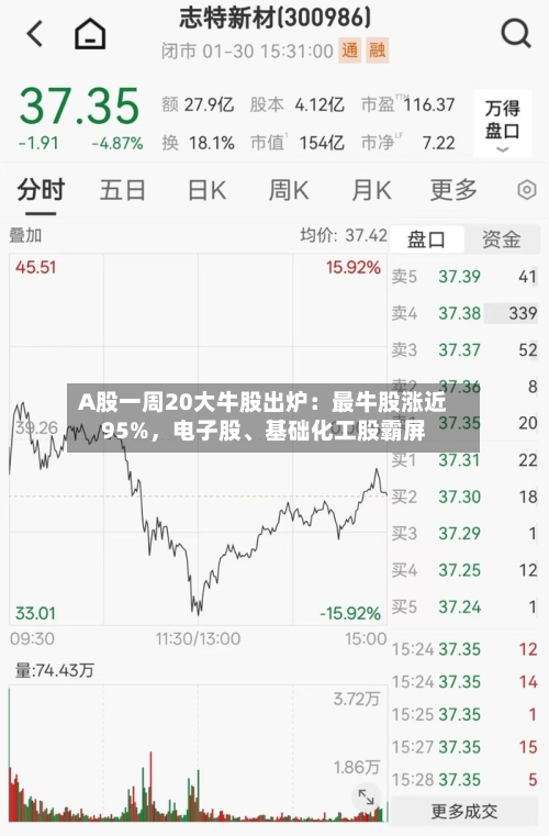 A股一周20大牛股出炉：最牛股涨近95%，电子股	、基础化工股霸屏-第2张图片