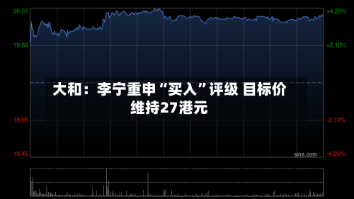 大和：李宁重申“买入”评级 目标价维持27港元-第1张图片