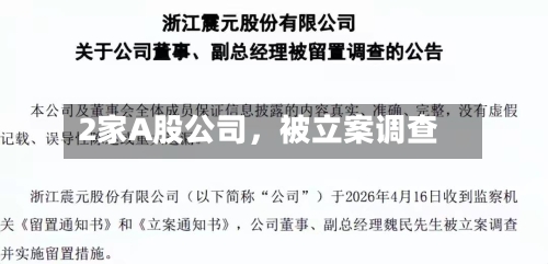 2家A股公司，被立案调查-第3张图片