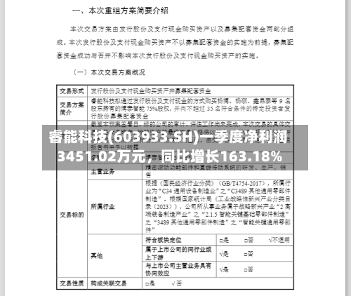 睿能科技(603933.SH)一季度净利润3451.02万元，同比增长163.18%-第1张图片