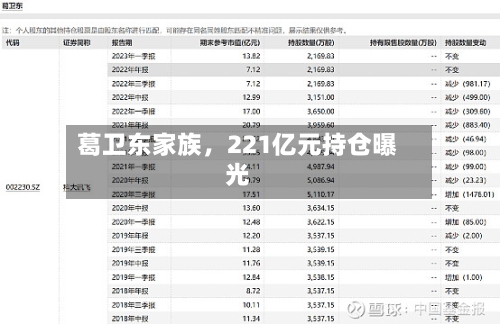 葛卫东家族，221亿元持仓曝光-第1张图片