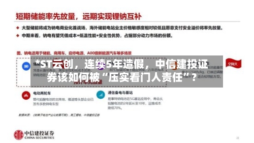 *ST云创	，连续5年造假，中信建投证券该如何被“压实看门人责任	”？-第1张图片