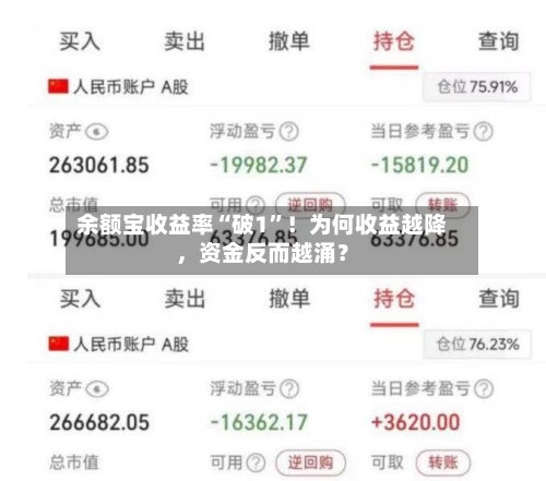 余额宝收益率“破1”！为何收益越降	，资金反而越涌？-第3张图片