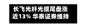 长飞光纤光缆尾盘涨近13% 华泰证券维持“增持”评级-第1张图片