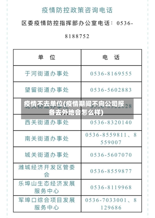 疫情不去单位(疫情期间不向公司报备去外地会怎么样)-第2张图片