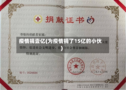 疫情捐壹亿(为疫情捐了15亿的小伙)-第1张图片