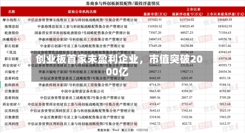 创业板首家未盈利企业，市值突破2000亿-第3张图片