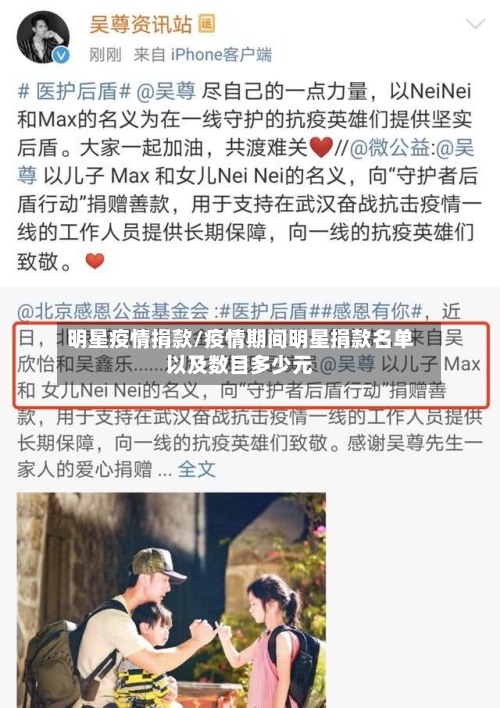 明星疫情捐款/疫情期间明星捐款名单以及数目多少元-第1张图片