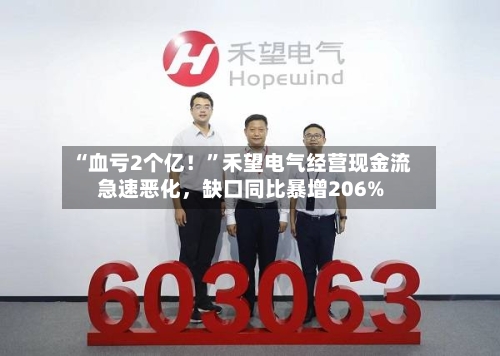 “血亏2个亿！	”禾望电气经营现金流急速恶化	，缺口同比暴增206%-第1张图片