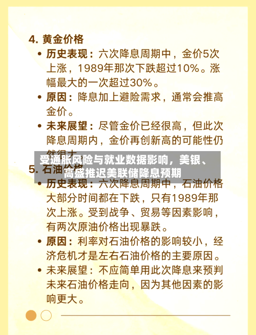 受通胀风险与就业数据影响	，美银、高盛推迟美联储降息预期-第2张图片