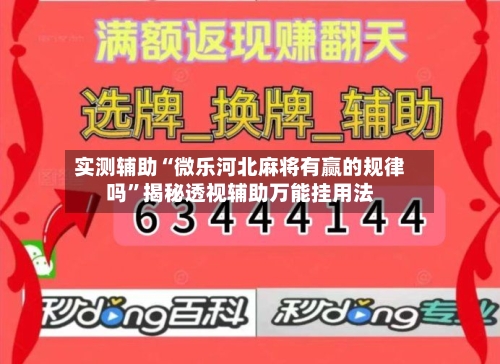 实测辅助“微乐河北麻将有赢的规律吗”揭秘透视辅助万能挂用法-第1张图片