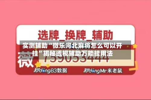 实测辅助“微乐河北麻将怎么可以开挂”揭秘透视辅助万能挂用法-第2张图片